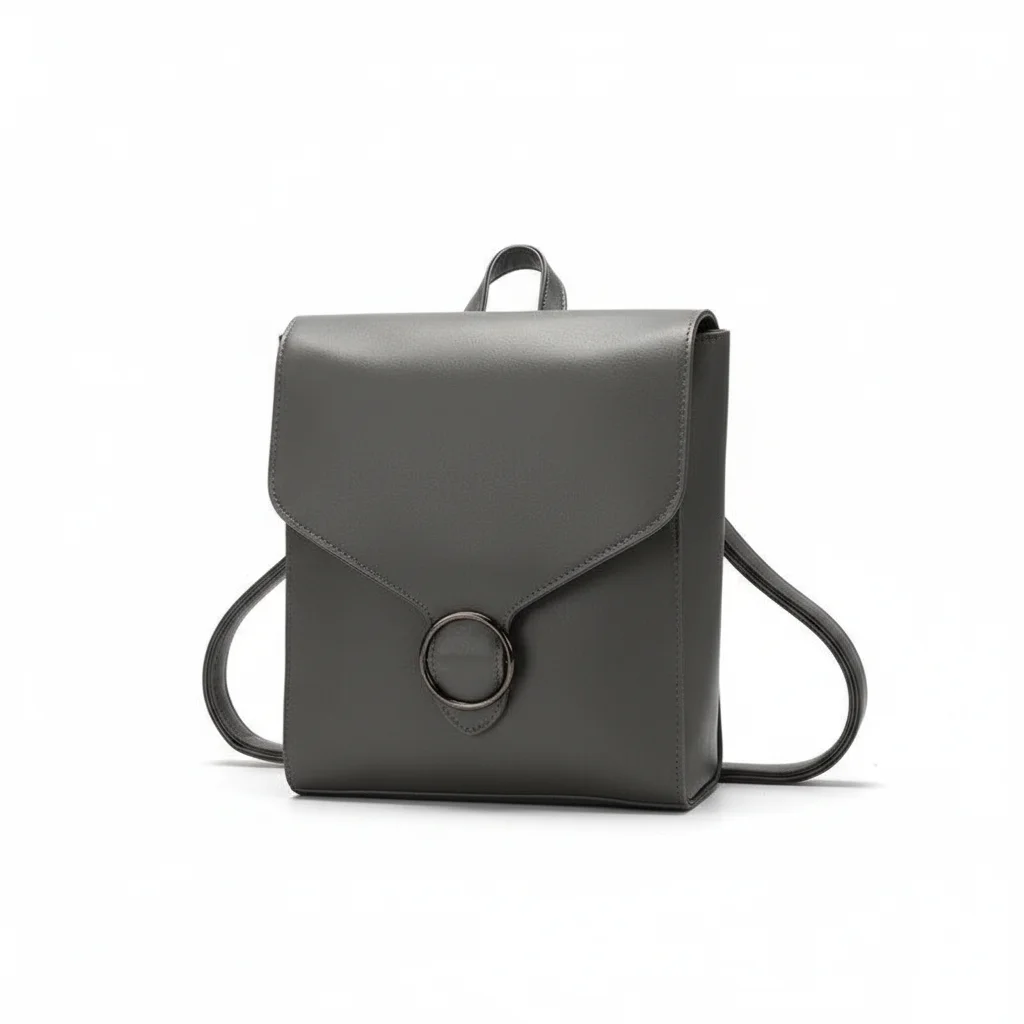 Petit sac à dos cuir véritable gris - Vue 1 - petit sac à dos
