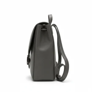 Petit sac à dos cuir véritable gris - Vue 2 - petit sac à dos