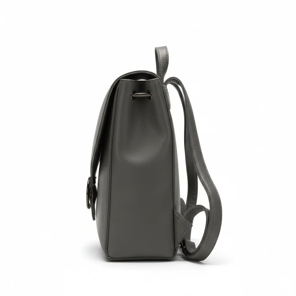 Petit sac à dos cuir véritable gris - Vue 2 - petit sac à dos