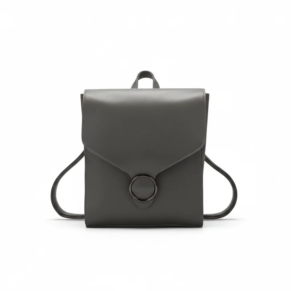Petit sac à dos cuir véritable gris - Vue 3 - petit sac à dos