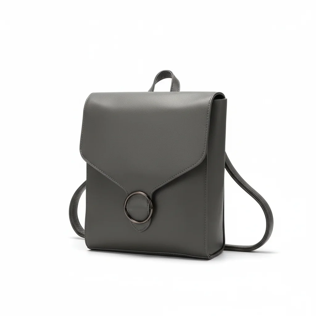 Petit sac à dos cuir véritable gris - Vue 4 - petit sac à dos