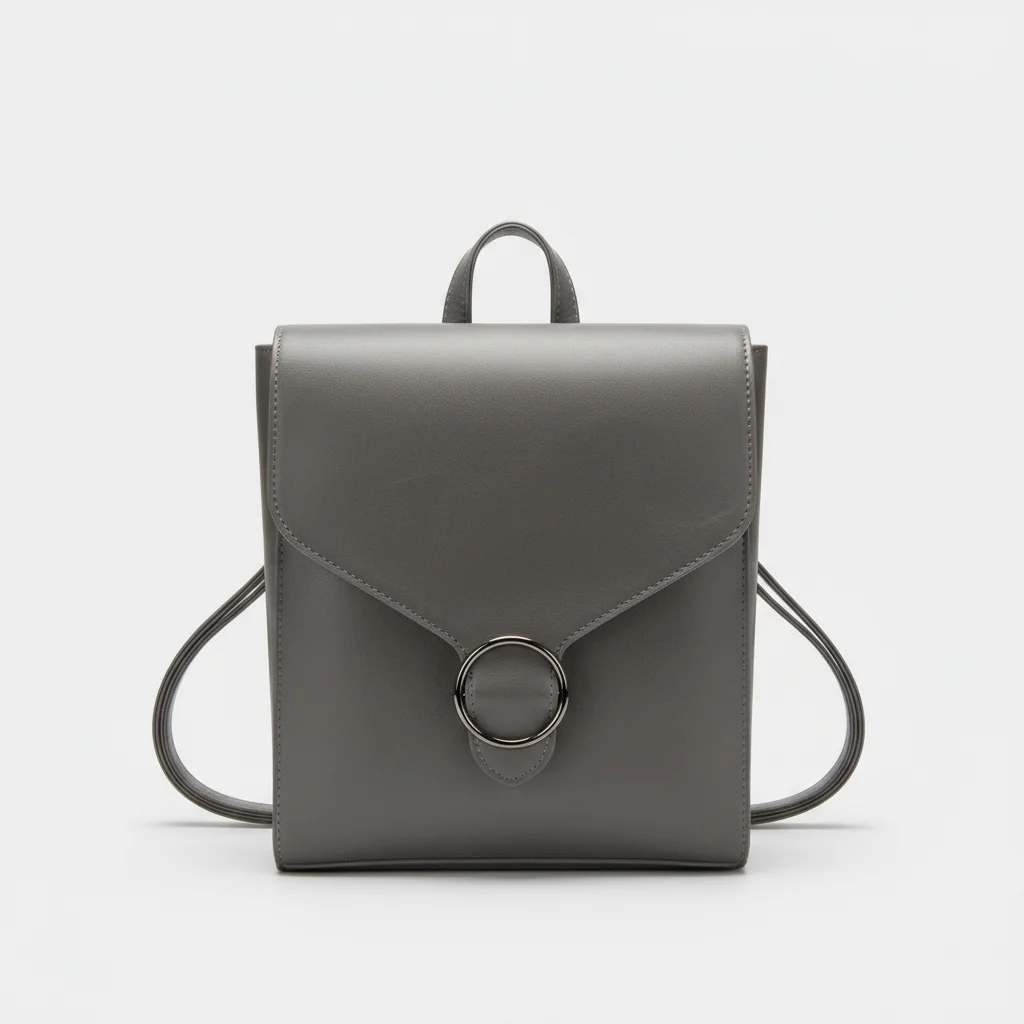 Petit sac à dos cuir véritable gris - Vue 6 - petit sac à dos