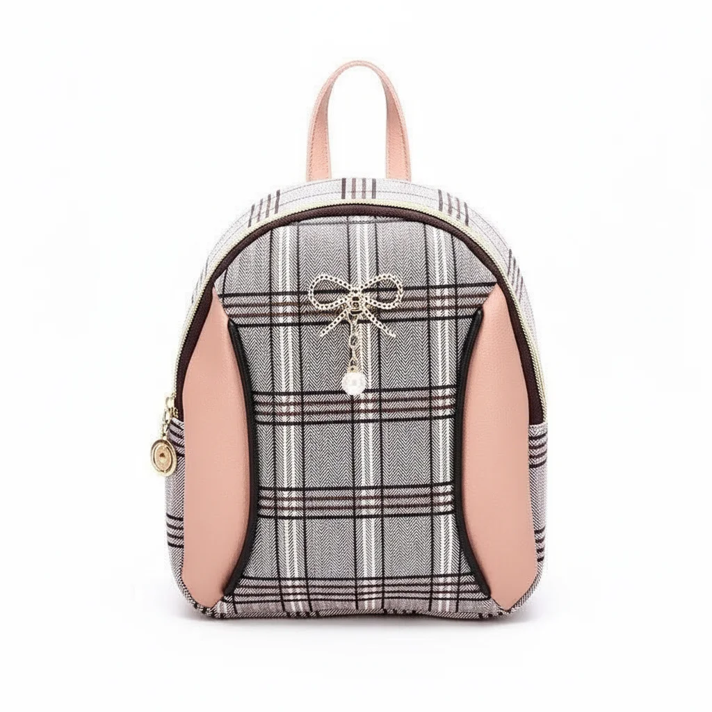 Petit sac à dos femme à carreaux - Vue 1 - petit sac à dos