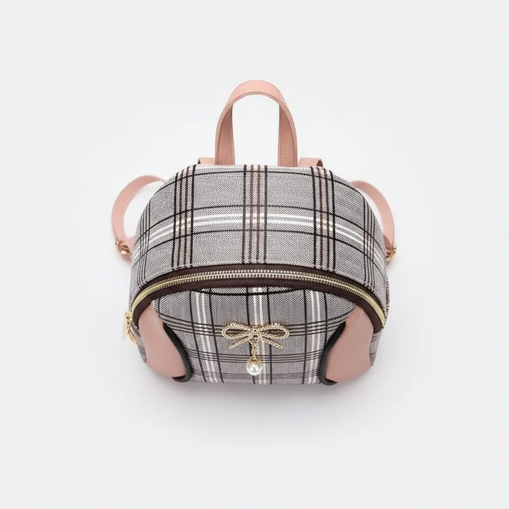 Petit sac à dos femme à carreaux - Vue 3 - petit sac à dos