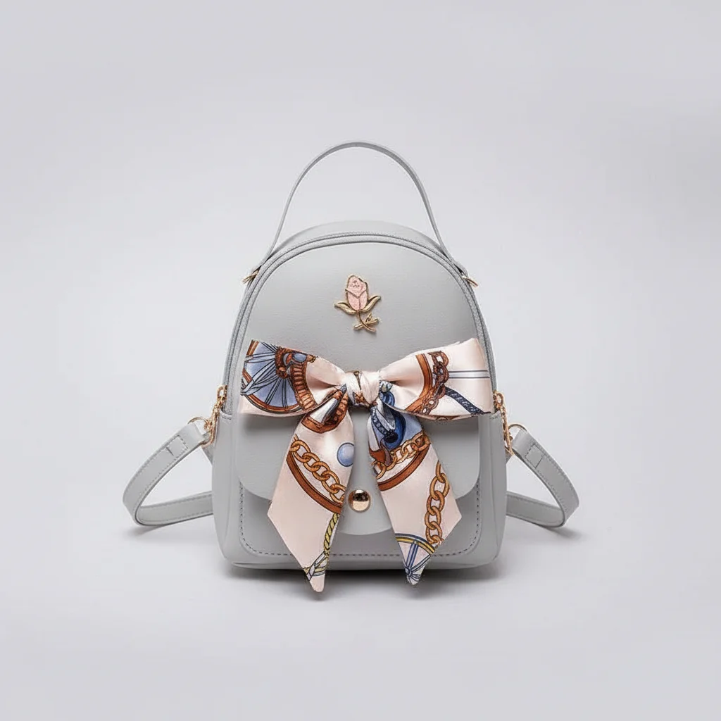 Petit sac à dos femme avec foulard - Vue 3 - petit sac à dos