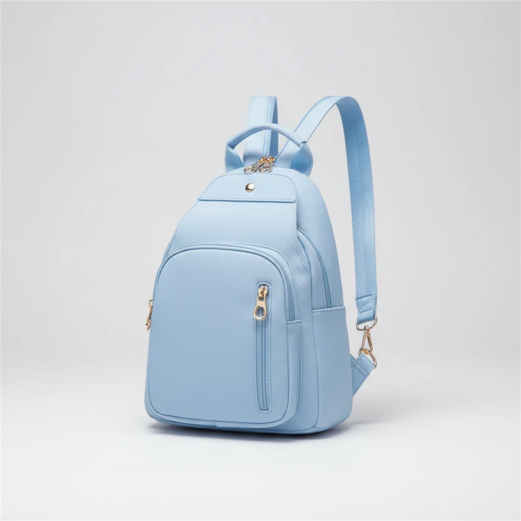 Petit sac à dos femme bleu ciel oxford - Vue 11 - petit sac à dos