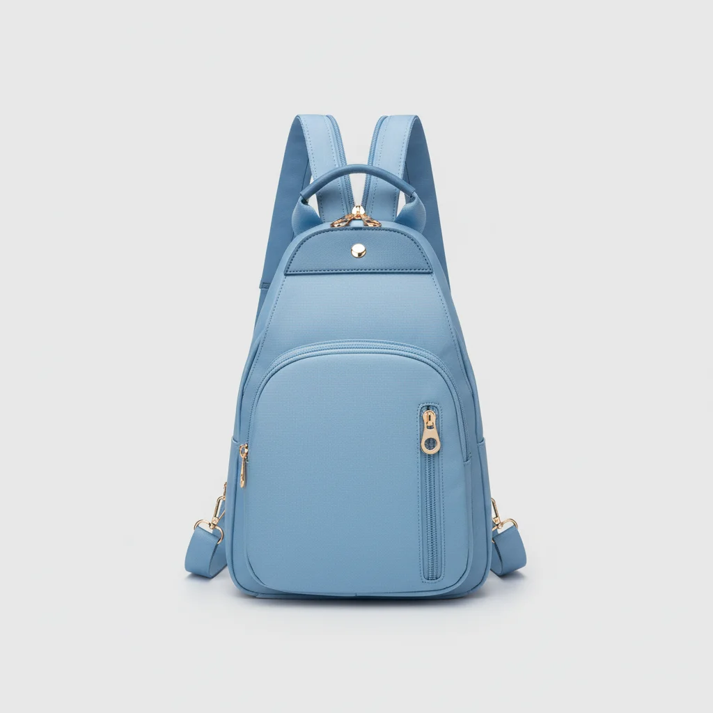 Petit sac à dos femme bleu ciel oxford - Vue 13 - petit sac à dos