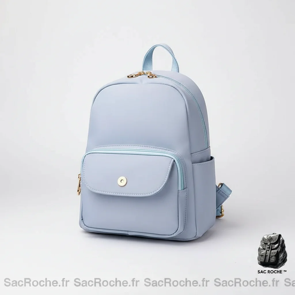 Petit sac à dos femme bleu ciel oxford - Vue 2 - petit sac à dos