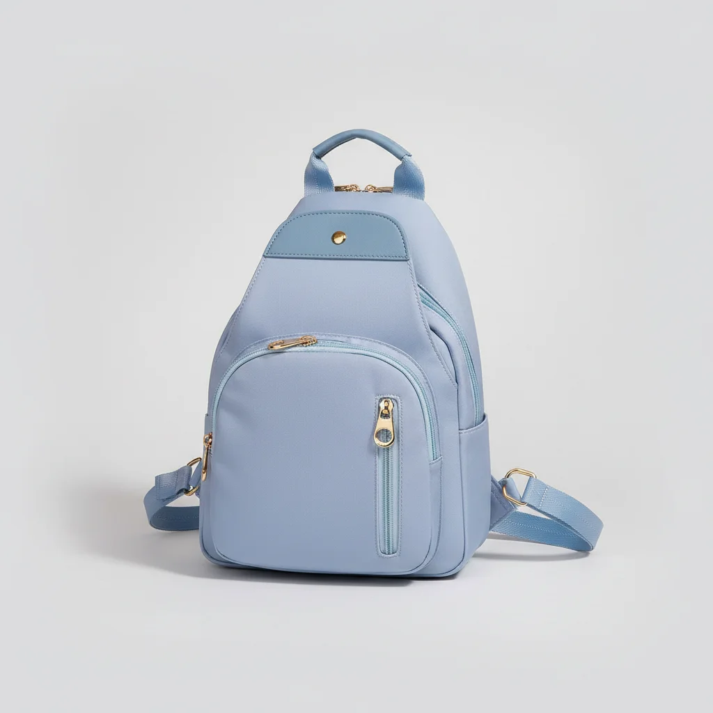 Petit sac à dos femme bleu ciel oxford - Vue 20 - petit sac à dos