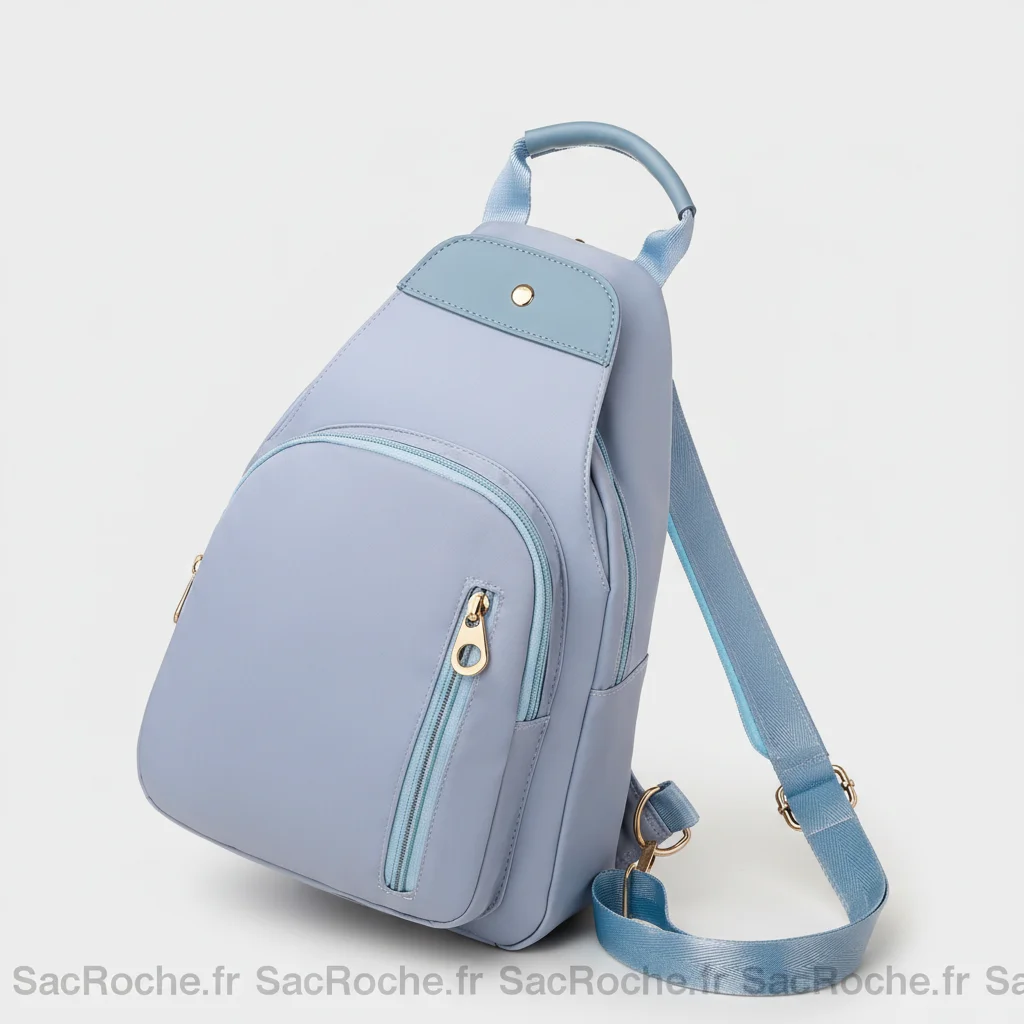 Petit sac à dos femme bleu ciel oxford - Vue 25 - petit sac à dos