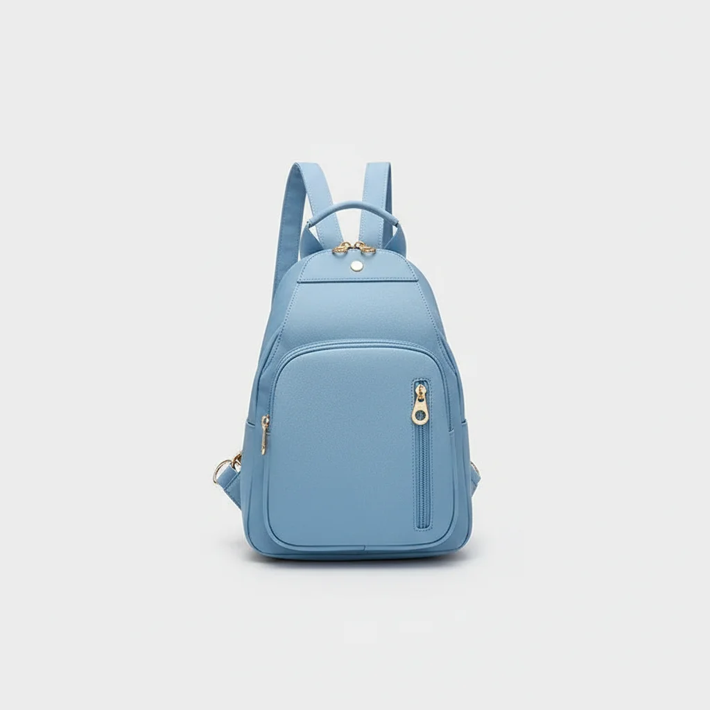 Petit sac à dos femme bleu ciel oxford - Vue 27 - petit sac à dos