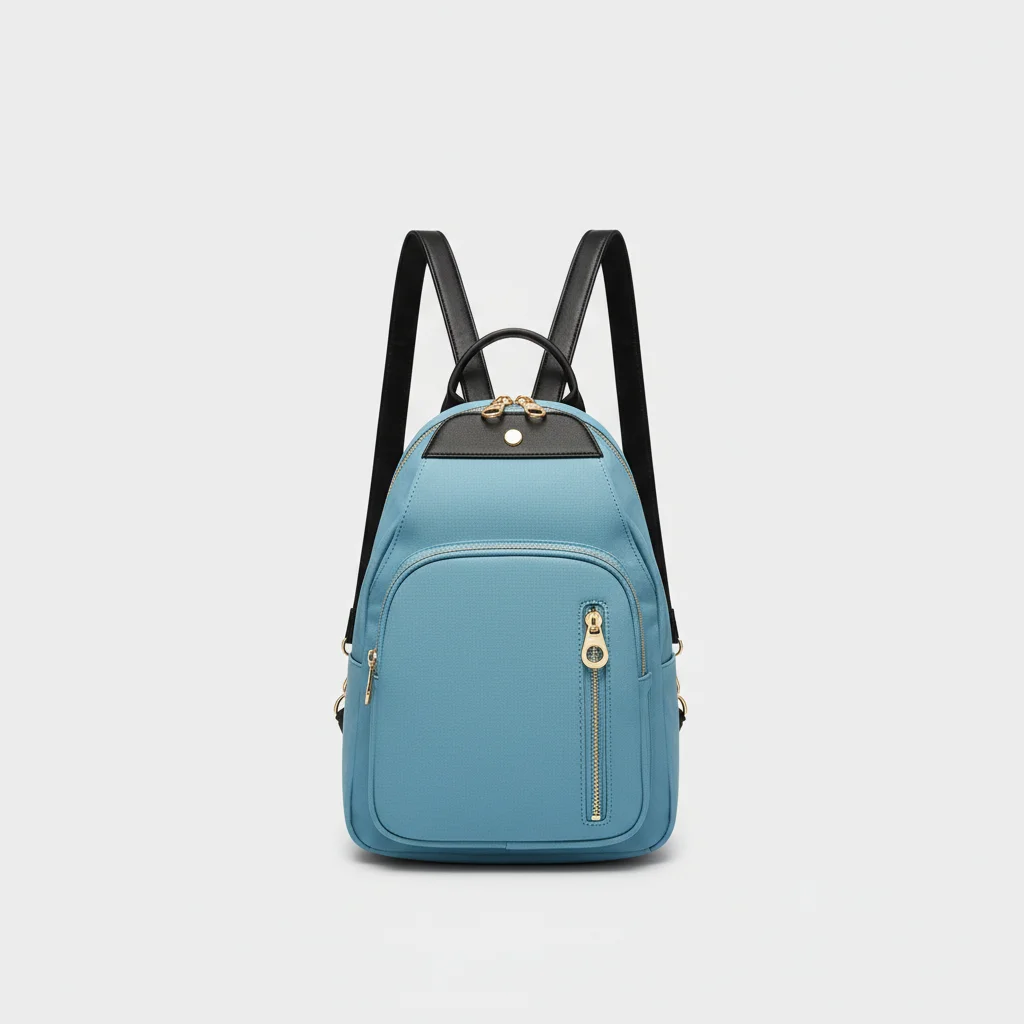 Petit sac à dos femme bleu ciel oxford - Vue 28 - petit sac à dos