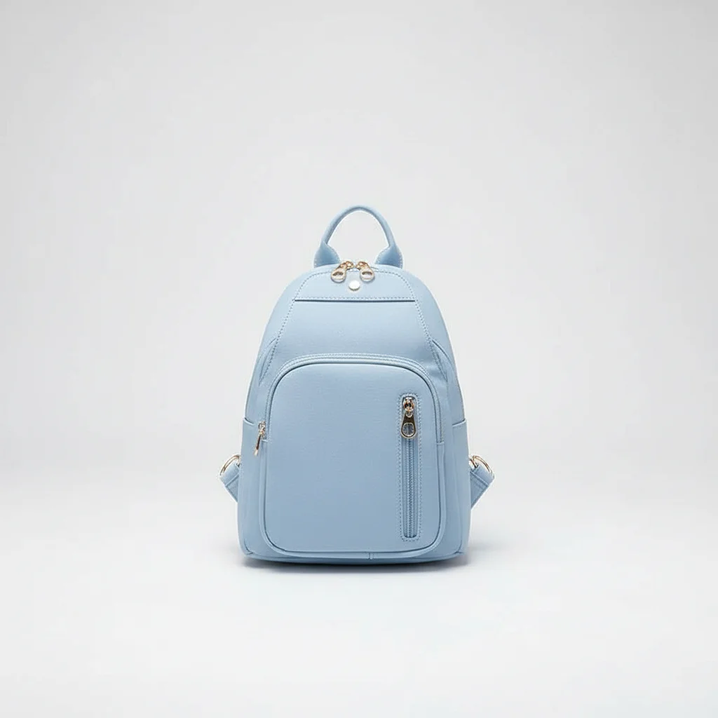 Petit sac à dos femme bleu ciel oxford - Vue 29 - petit sac à dos