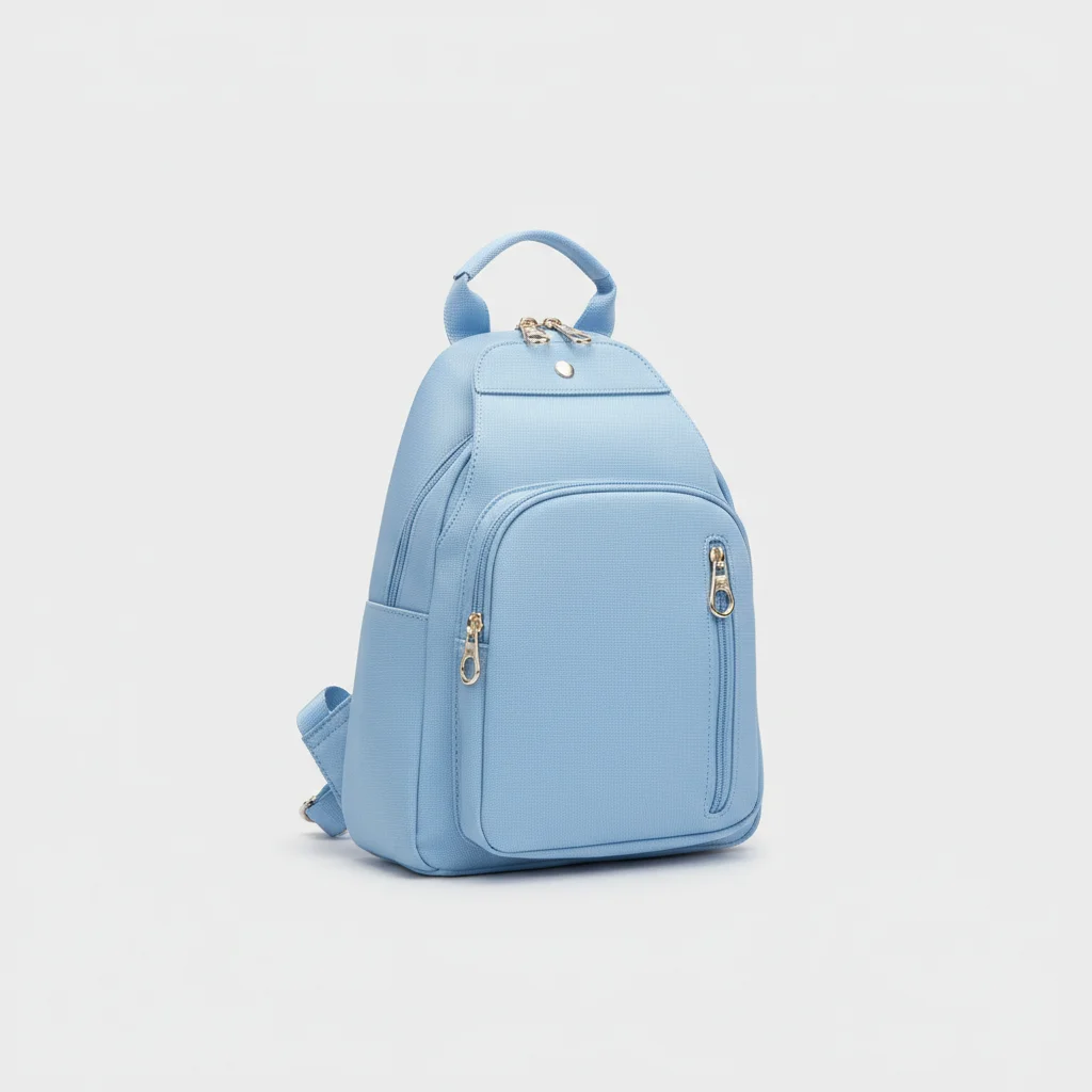 Petit sac à dos femme bleu ciel oxford - Vue 30 - petit sac à dos