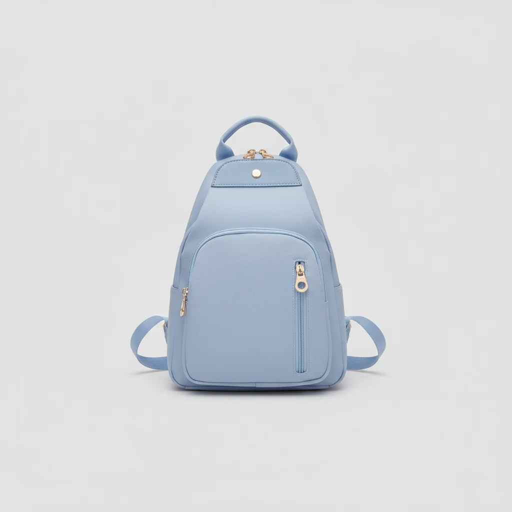 Petit sac à dos femme bleu ciel oxford - Vue 32 - petit sac à dos