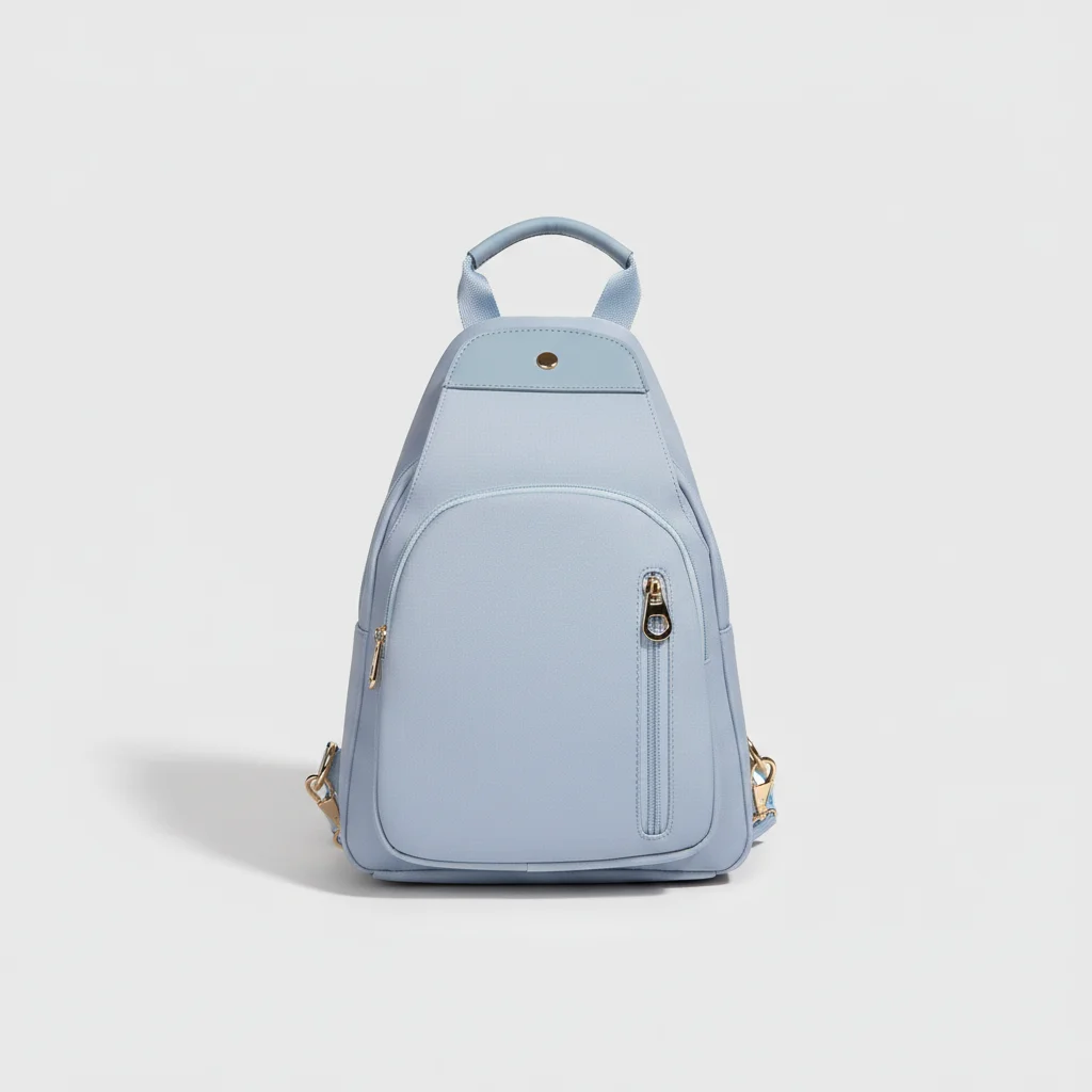 Petit sac à dos femme bleu ciel oxford - Vue 35 - petit sac à dos