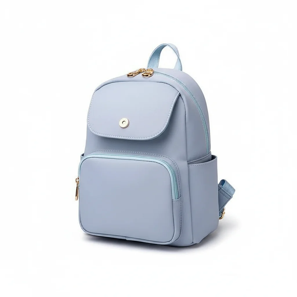 Petit sac à dos femme bleu ciel oxford - Vue 5 - petit sac à dos