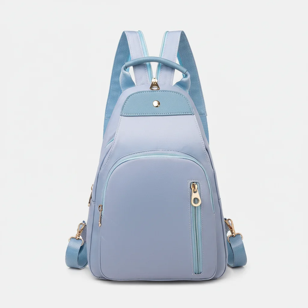 Petit sac à dos femme bleu ciel oxford - Vue 6 - petit sac à dos