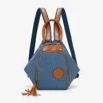 Petit sac à dos femme bleu nylon - Vue 1 - petit sac à dos