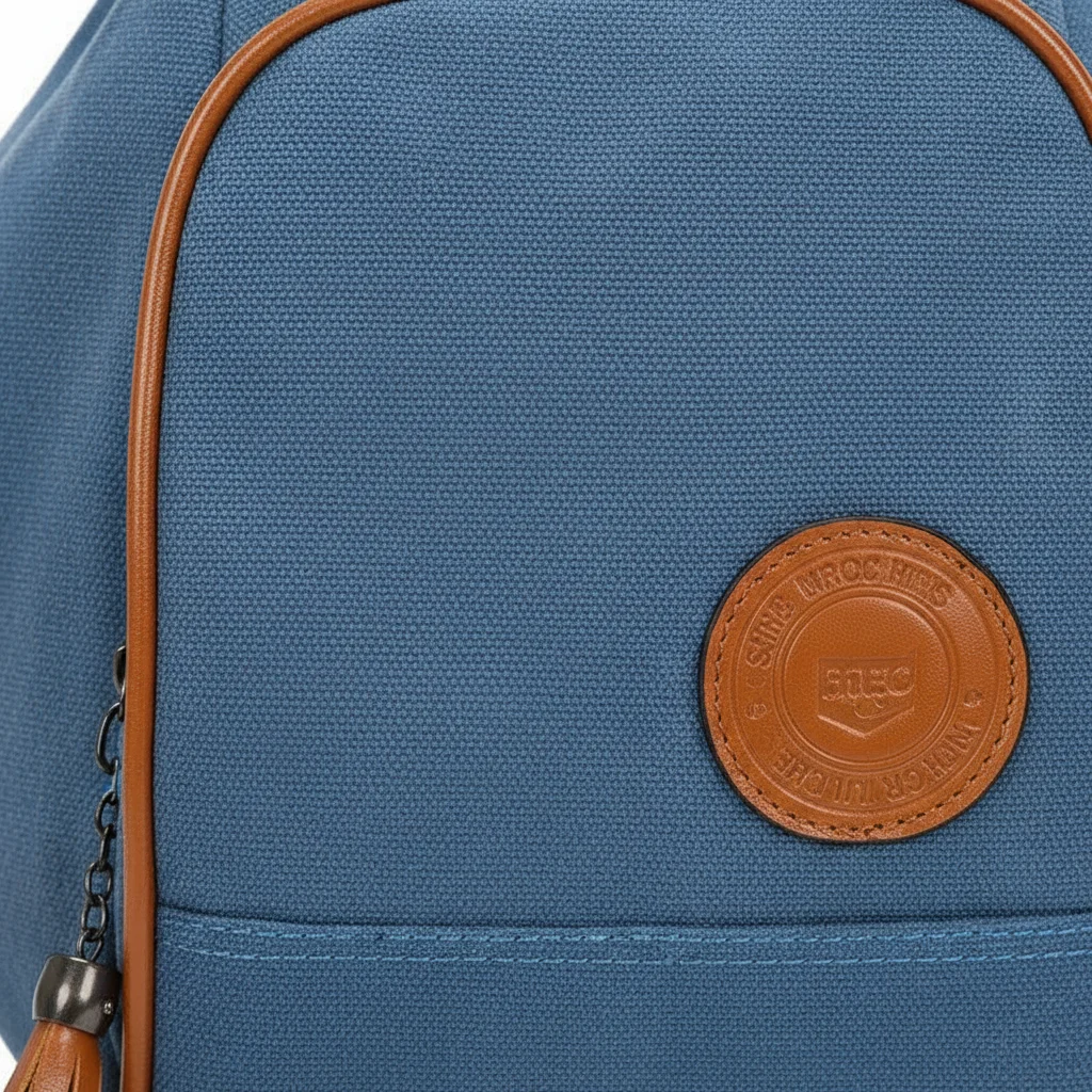 Petit sac à dos femme bleu nylon - Vue 4 - petit sac à dos