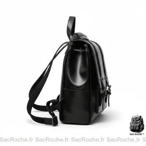 Petit sac à dos femme cuir noir élégant - Vue 2 - petit sac à dos