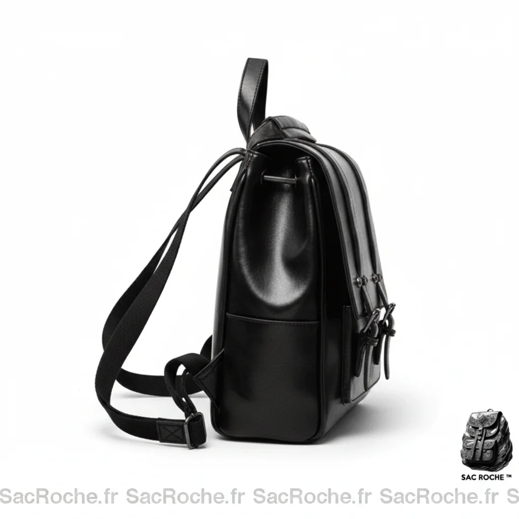 Petit sac à dos femme cuir noir élégant - Vue 2 - petit sac à dos
