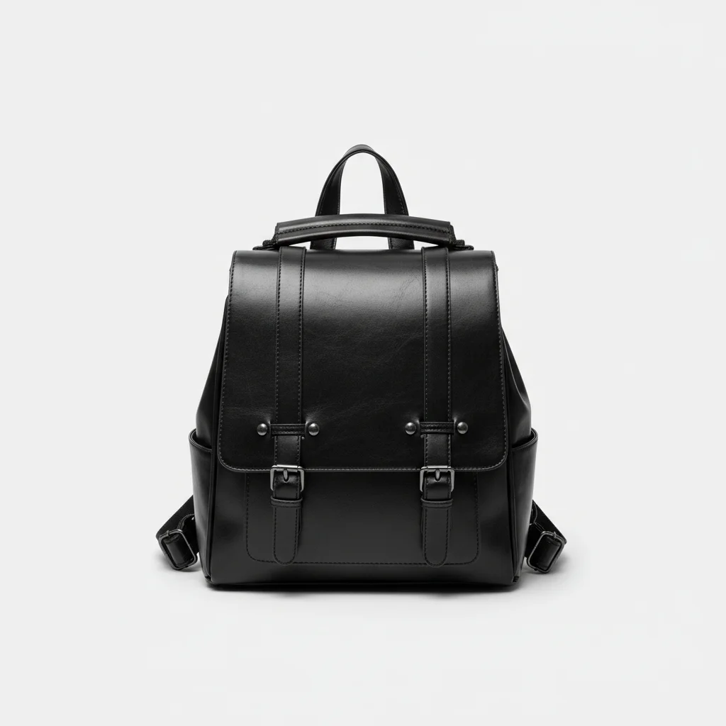 Petit sac à dos femme cuir noir élégant - Vue 3 - petit sac à dos