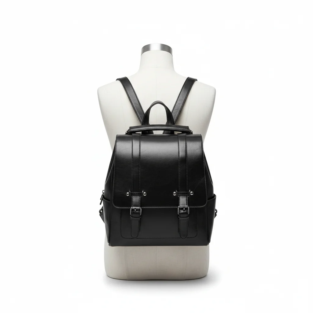 Petit sac à dos femme cuir noir élégant - Vue 5 - petit sac à dos