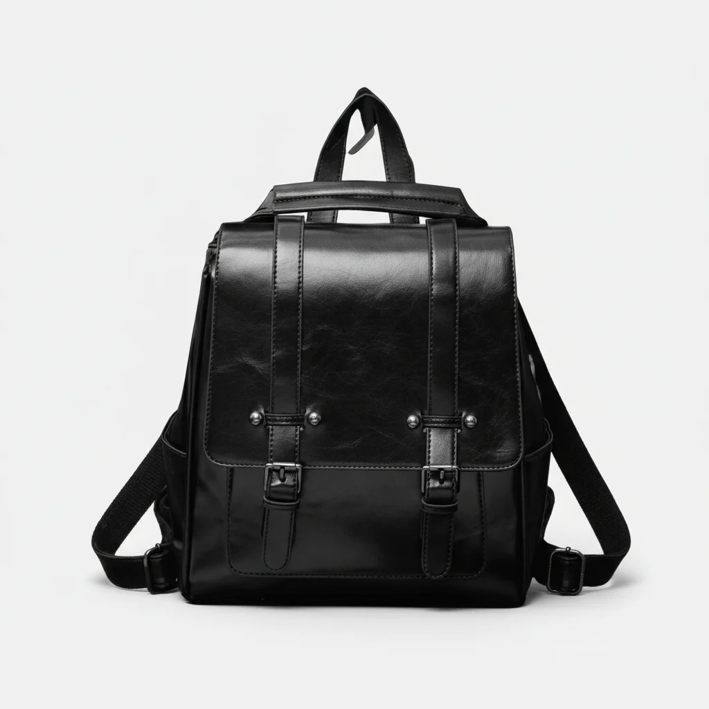 Petit sac à dos femme cuir noir élégant - Vue 6 - petit sac à dos