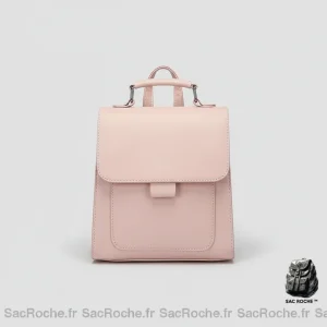 Petit sac à dos femme rose épuré - Vue 2 - petit sac à dos