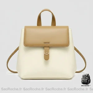 Petit sac à dos femme simili cuir bicolore - Vue 1 - petit sac à dos