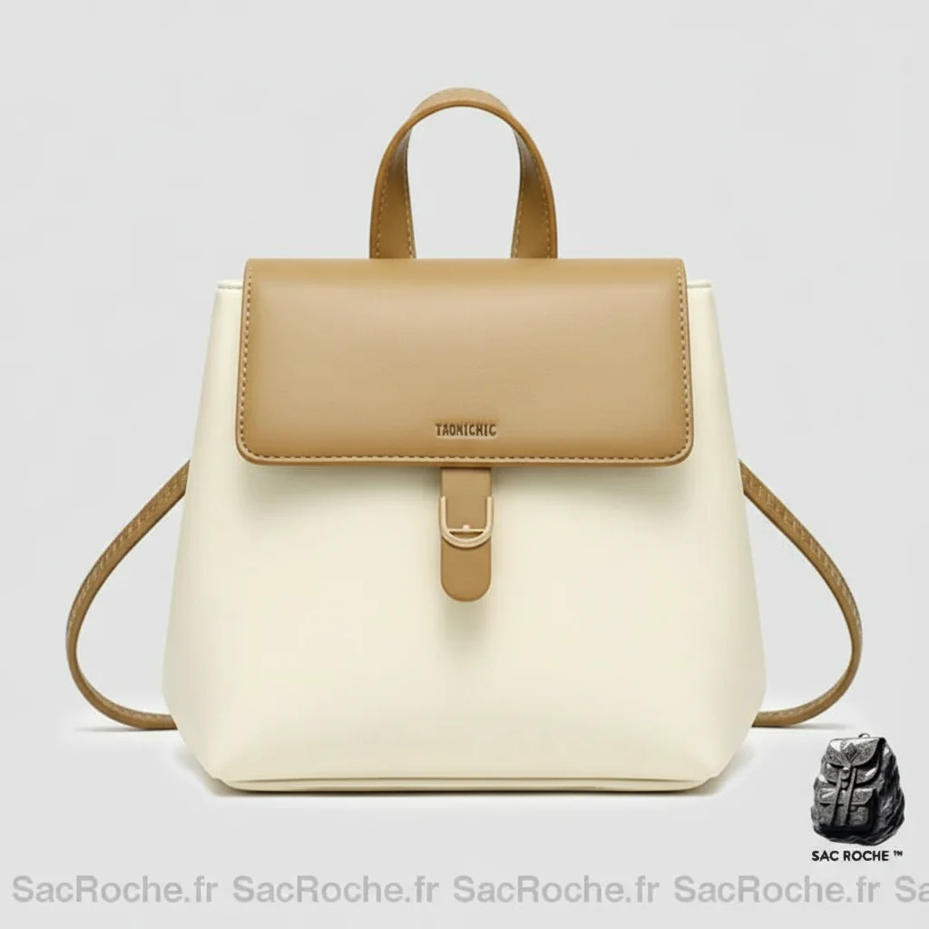 Petit sac à dos femme simili cuir bicolore - Vue 1 - petit sac à dos