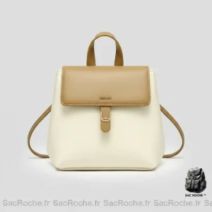 Petit sac à dos femme simili cuir bicolore - Vue 2 - petit sac à dos