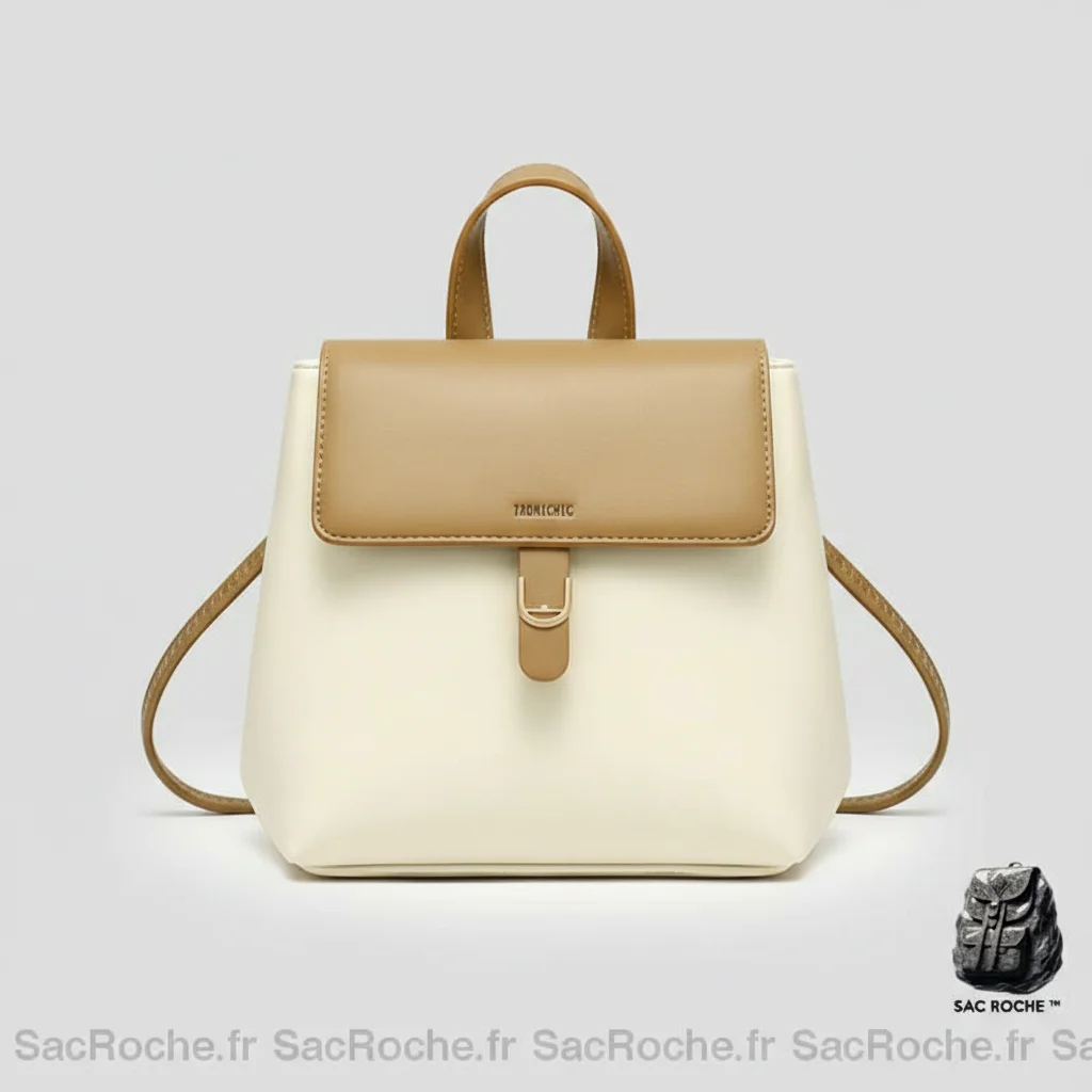 Petit sac à dos femme simili cuir bicolore - Vue 2 - petit sac à dos