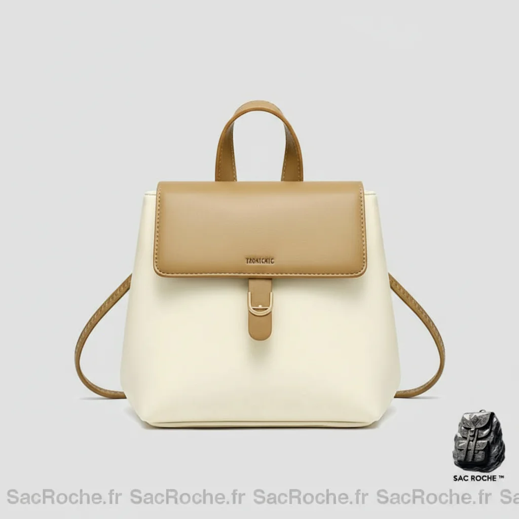 Petit sac à dos femme simili cuir bicolore - Vue 3 - petit sac à dos