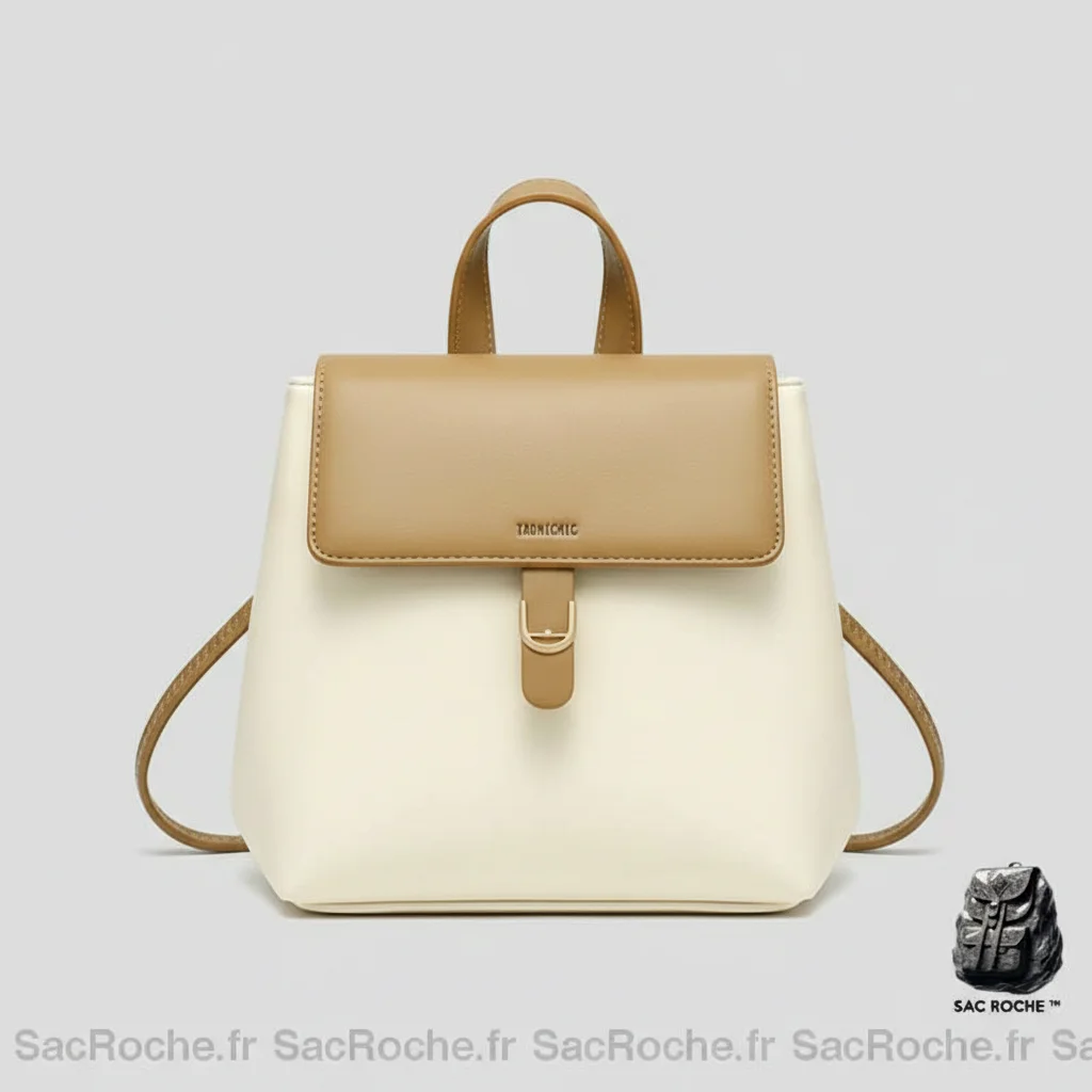 Petit sac à dos femme simili cuir bicolore - Vue 4 - petit sac à dos