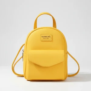 Petit sac à dos femme simili cuir jaune - Vue 1 - petit sac à dos
