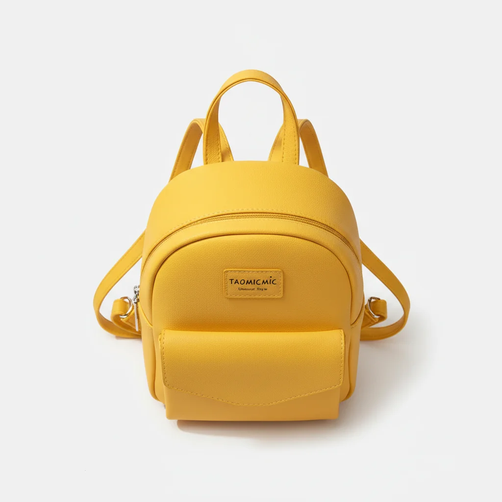 Petit sac à dos femme simili cuir jaune - Vue 3 - petit sac à dos