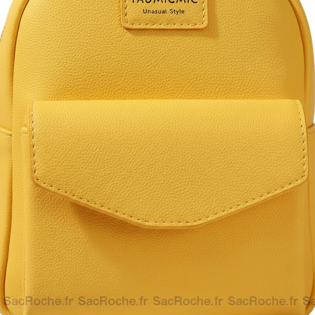 Petit sac à dos femme simili cuir jaune - Vue 4 - petit sac à dos