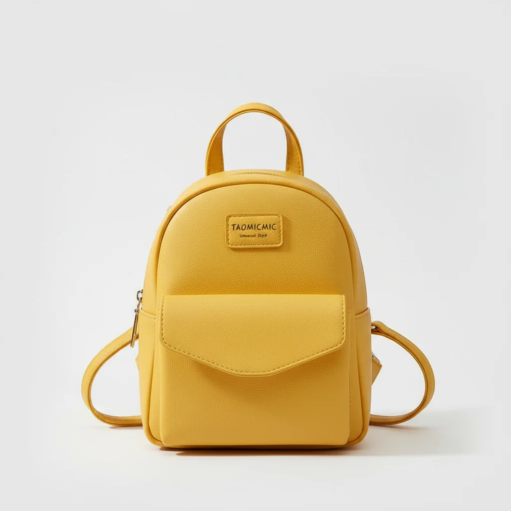 Petit sac à dos femme simili cuir jaune - Vue 6 - petit sac à dos