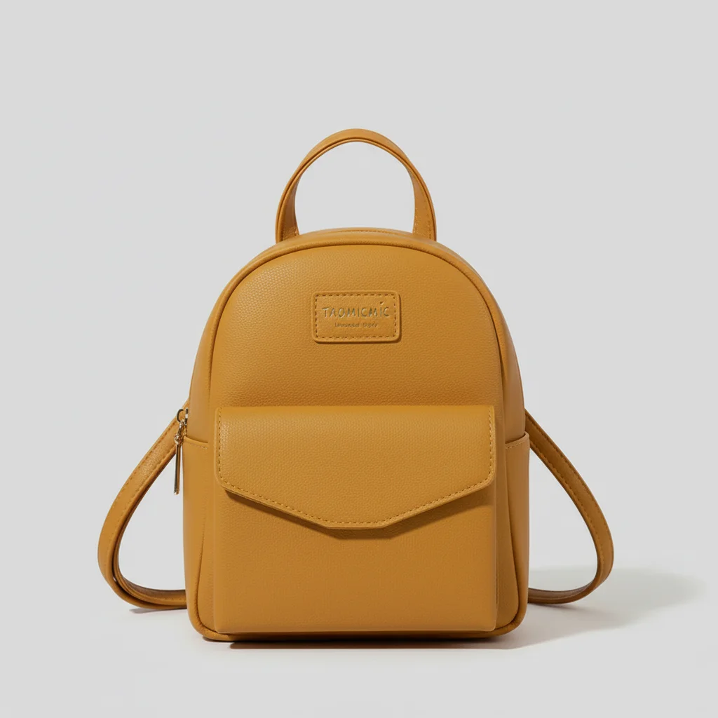 Petit sac à dos femme simili cuir jaune - Vue 8 - petit sac à dos