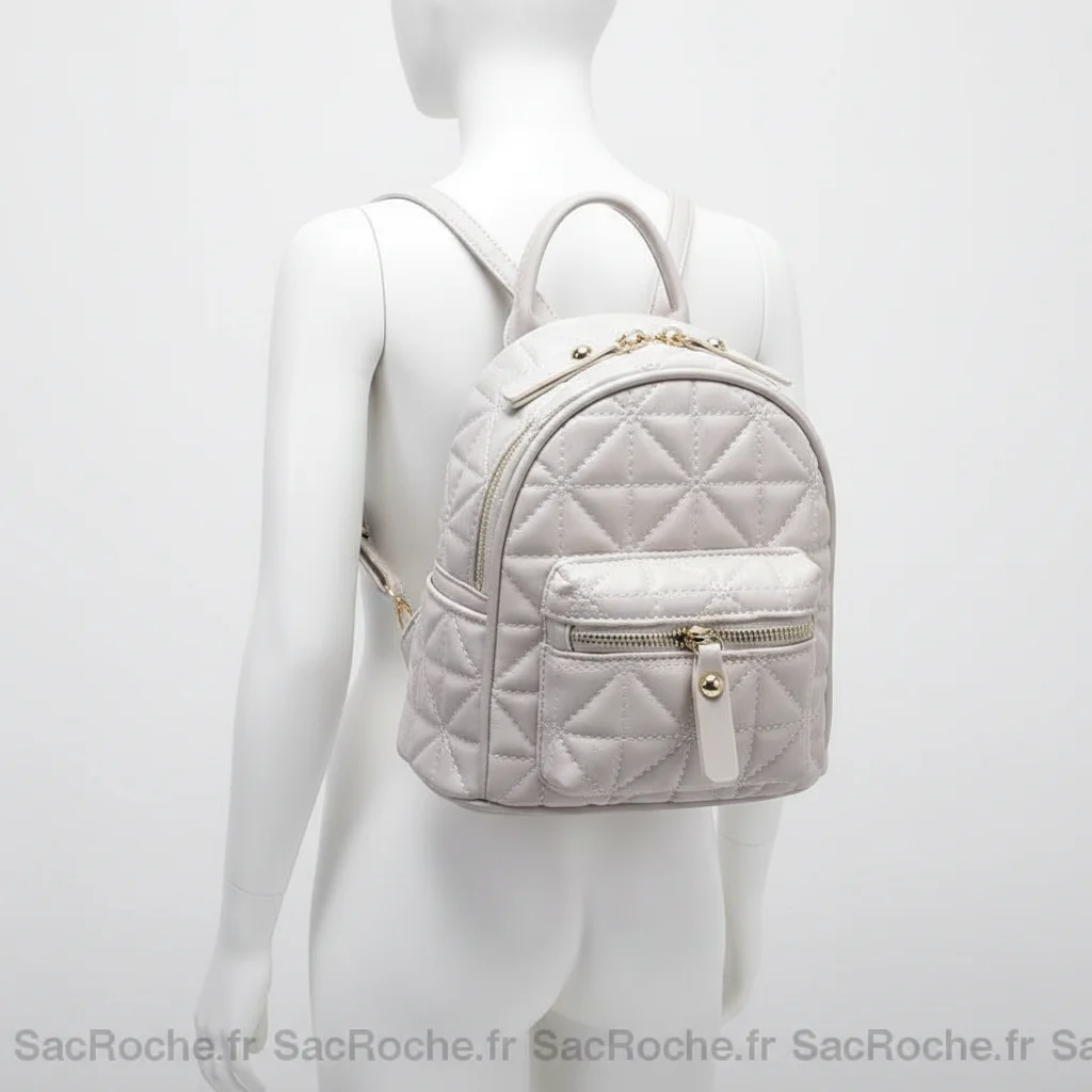 Petit sac à dos femme simili cuir matelassé - Vue 5 - petit sac à dos