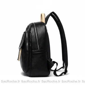 Petit sac à dos femme texturé noir - Vue 2 - petit sac à dos