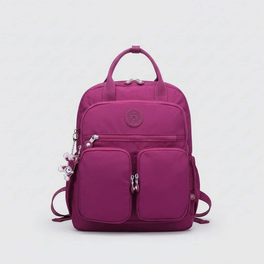 Petit sac à dos femme tissu violet - Vue 4 - petit sac à dos