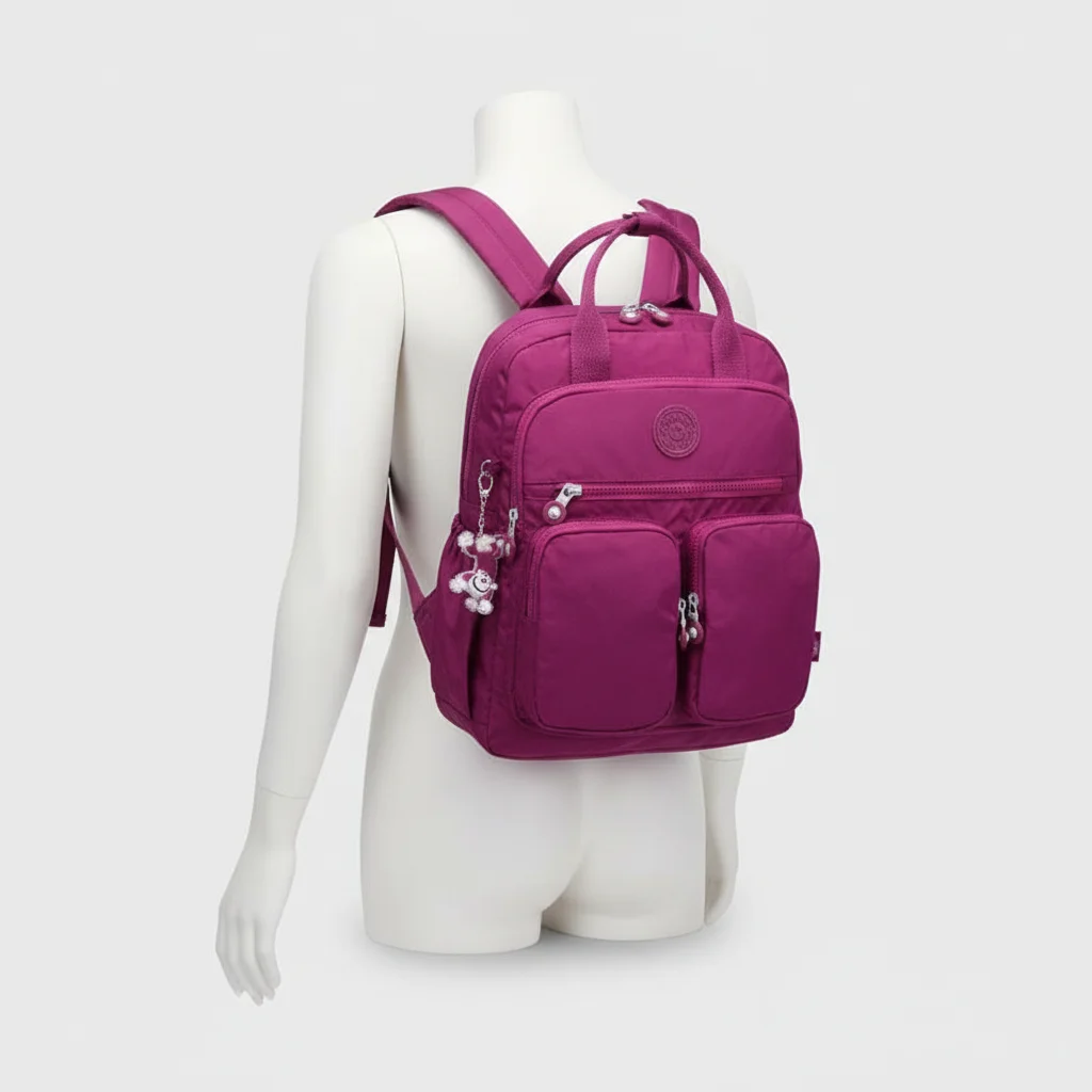 Petit sac à dos femme tissu violet - Vue 5 - petit sac à dos