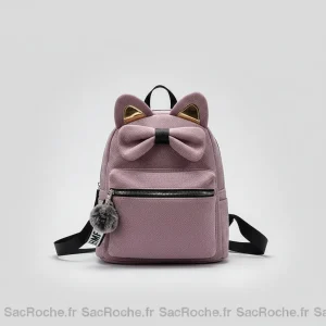 Petit sac à dos femme velours chat - Vue 1 - petit sac à dos