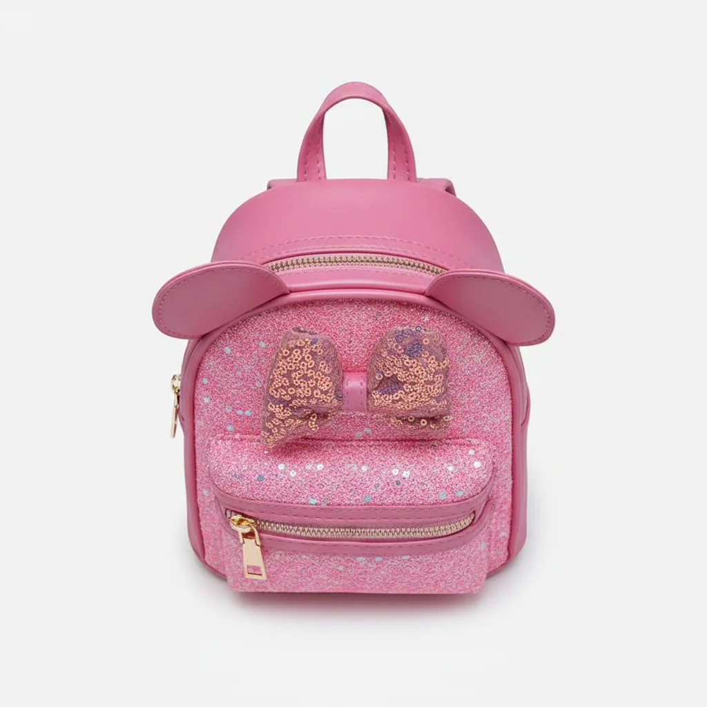 Petit sac à dos fille rose à paillettes - Vue 3 - petit sac à dos