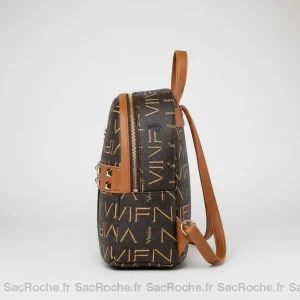 Petit sac à dos marron imprimé - Vue 2 - petit sac à dos