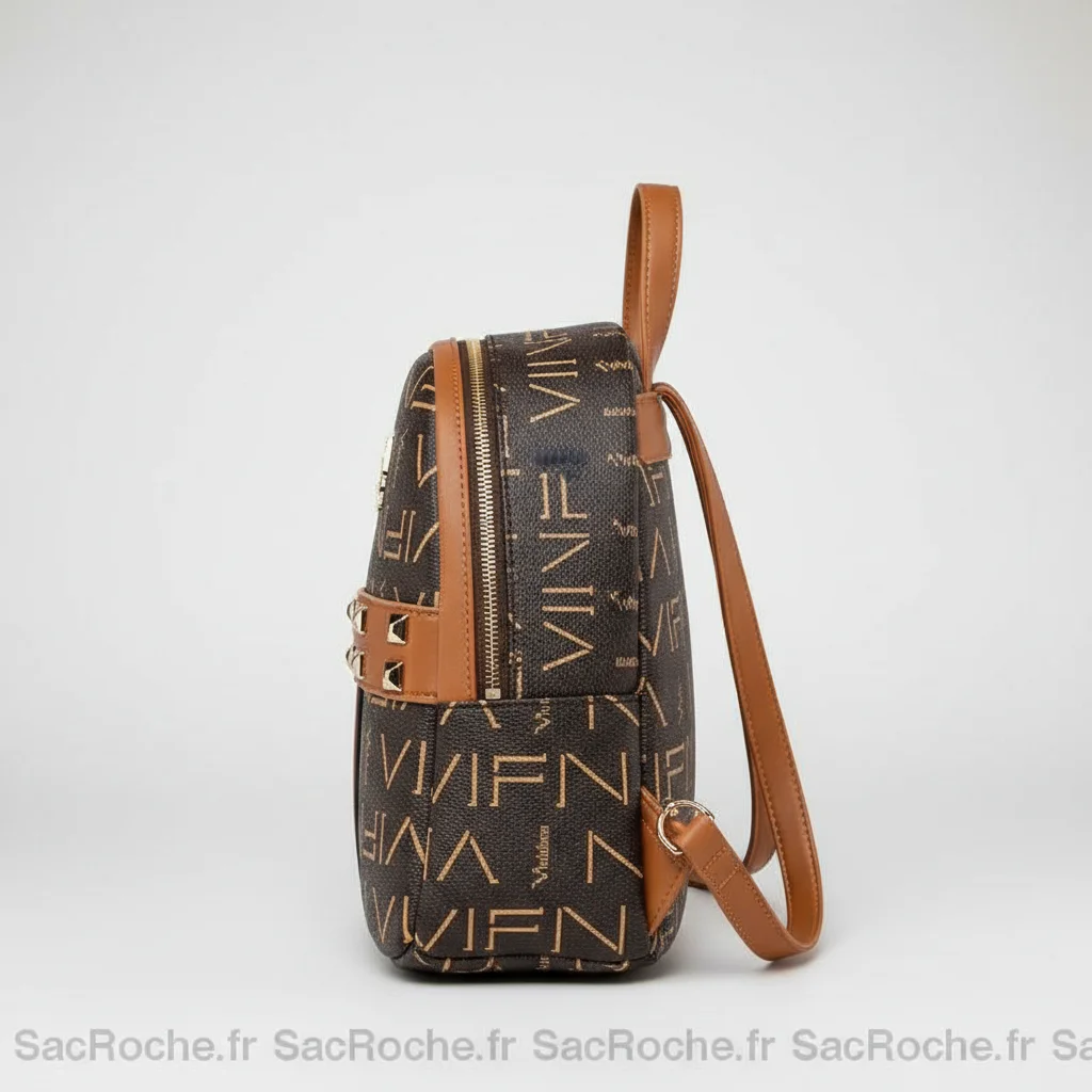 Petit sac à dos marron imprimé - Vue 2 - petit sac à dos