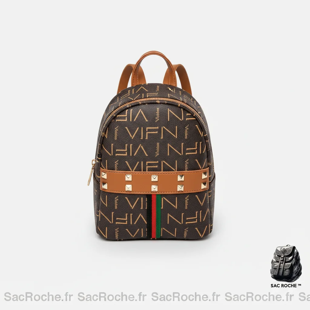 Petit sac à dos marron imprimé - Vue 3 - petit sac à dos